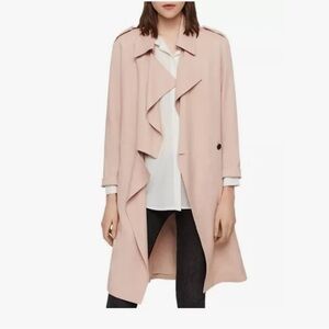 All Saints light light dusty pink  Draped Open-Front trench Coat